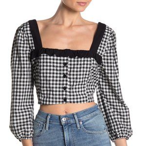 BCBGeneration Gingham Crop Top S